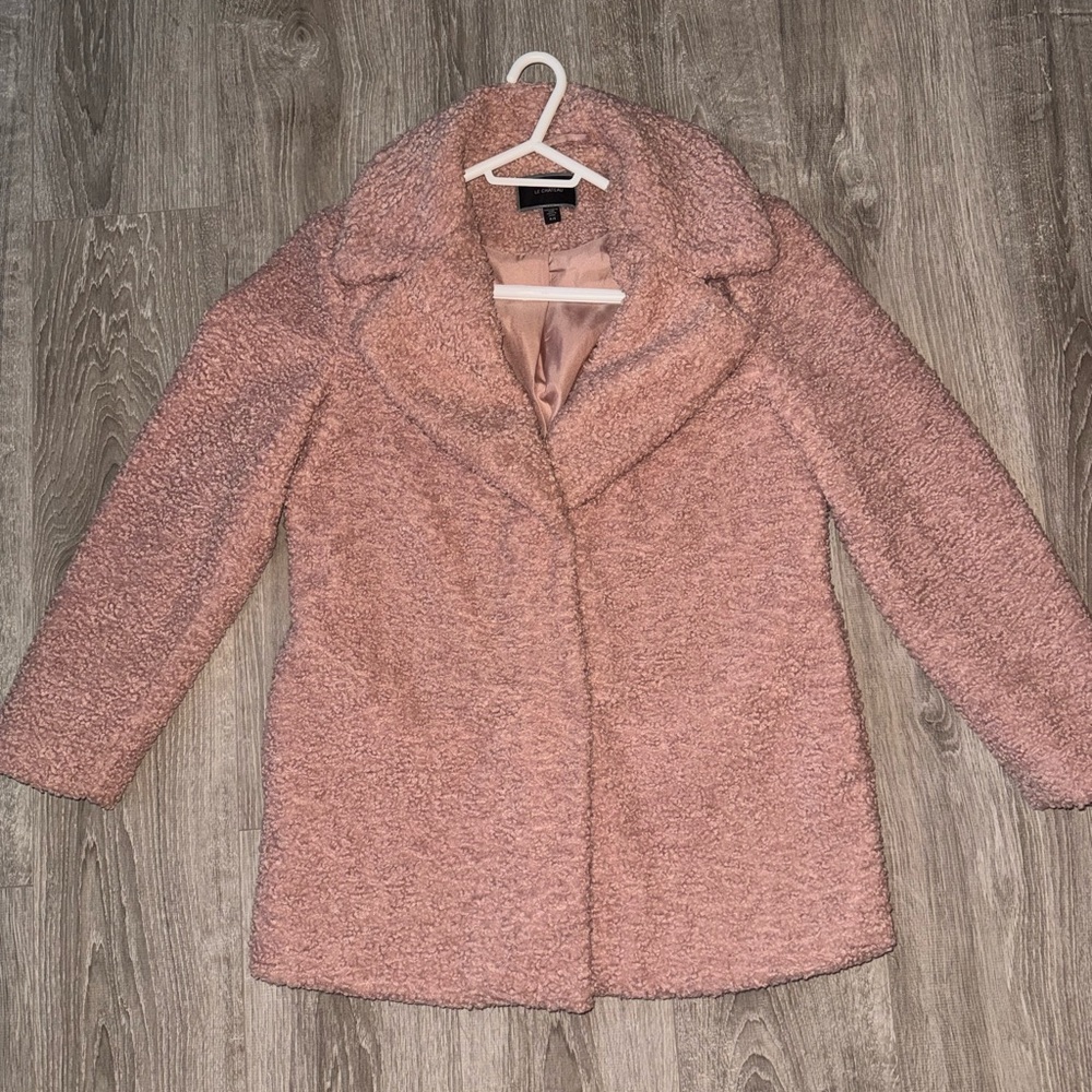 Pink Sherpa Dress Coat from Le Chateau